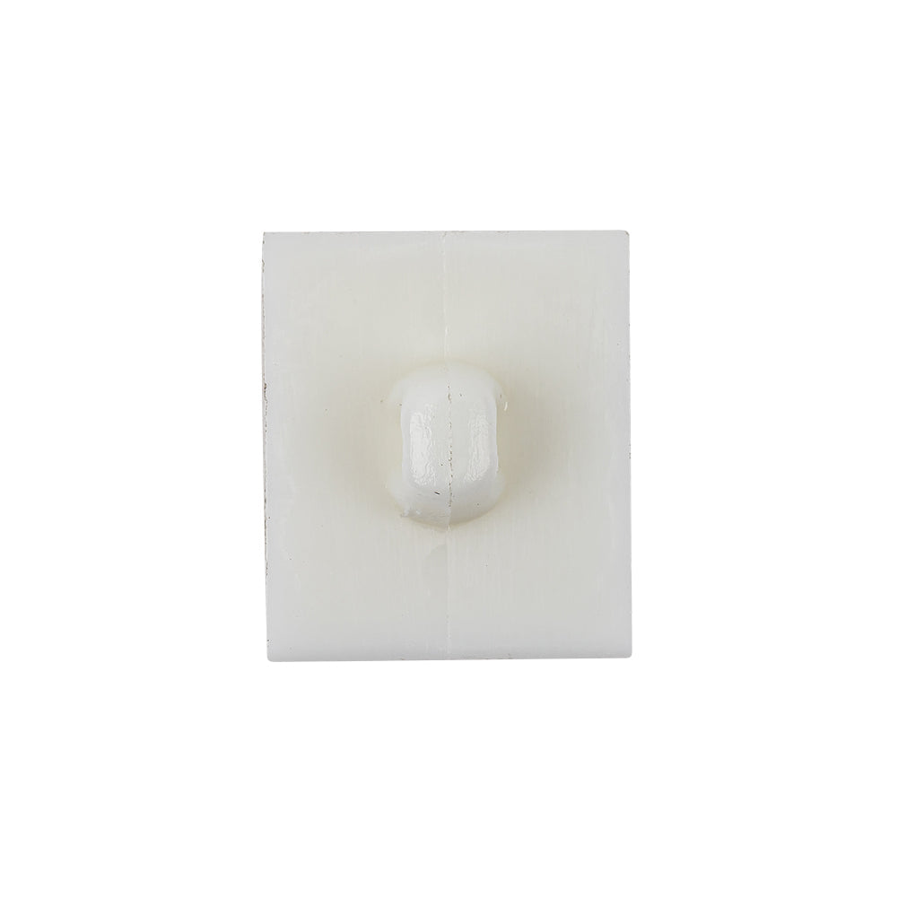 White Molded Rectangular Plastic Shank Back Button - 40L/25.5mm
