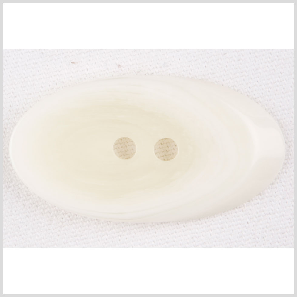 Ivory and White Faux Wood Grain 2-Hole Plastic Button - 66L/42mm
