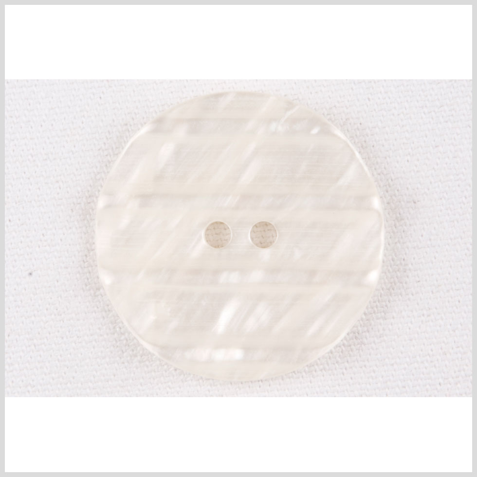 Plastic 2-Hole Button - 54L/34mm - Ivory Shimmer and Translucent Stripes