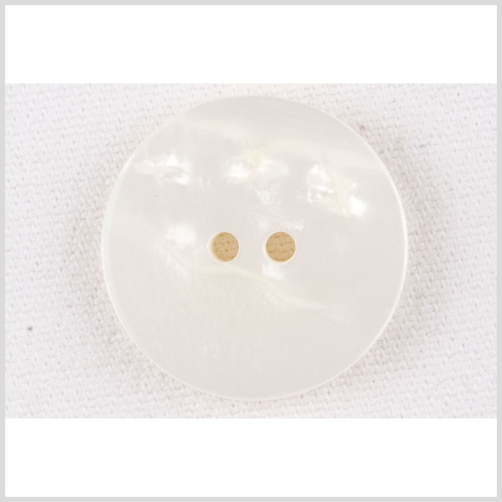 Plastic 2-Hole Button - 28L/18mm - Ivory Shimmer Flat