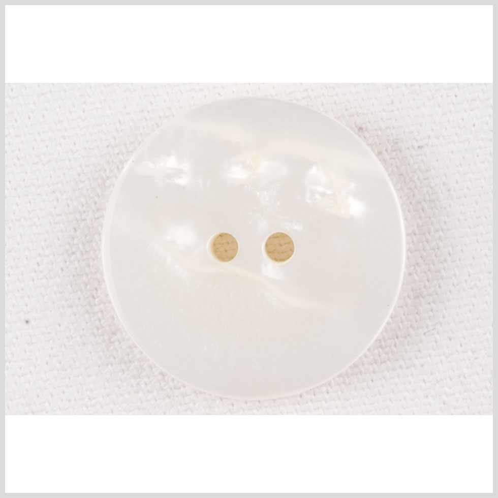 Plastic 2-Hole Button - 36L/23mm - Ivory Shimmer Flat