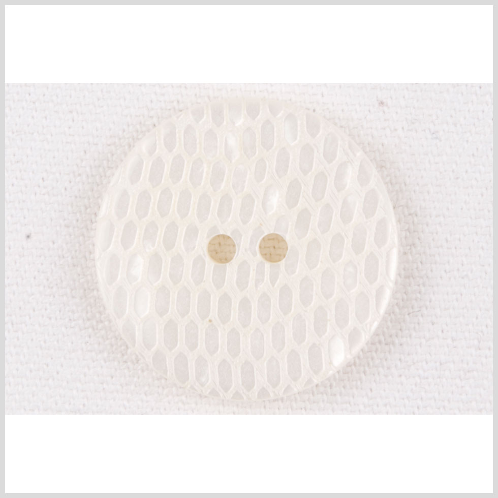 Plastic 2-Hole Button - 40L/25.5mm - Ivory Reptile Scales Embossed
