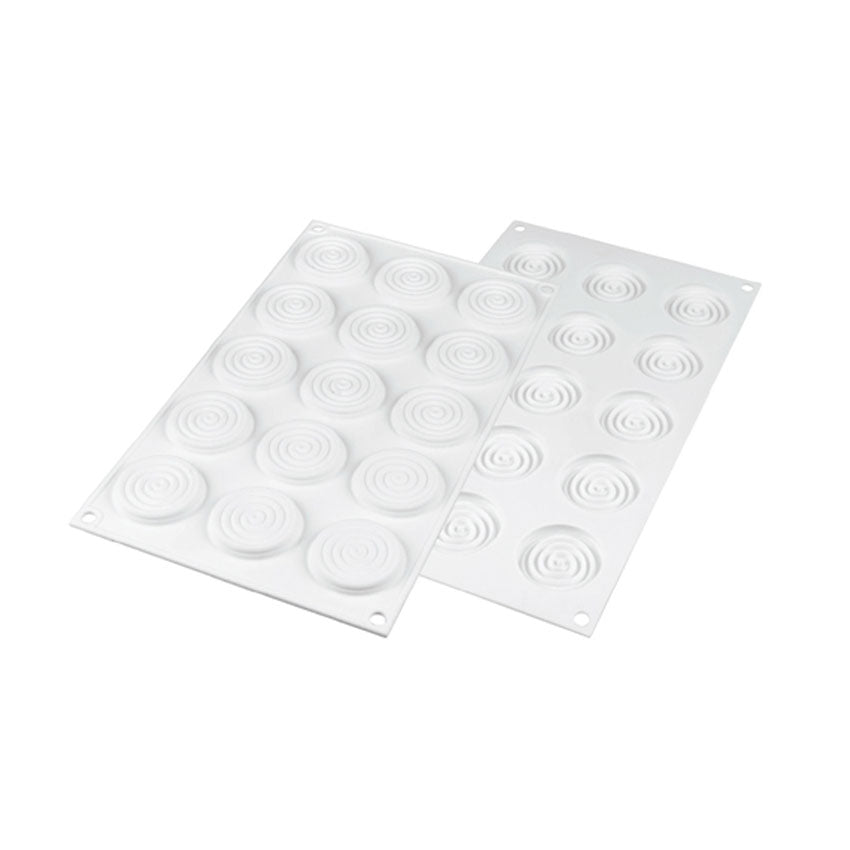 Silikomart "Tourbillon9" Swirl Disc Silicone Mold, 0.30 oz, 15 cavities