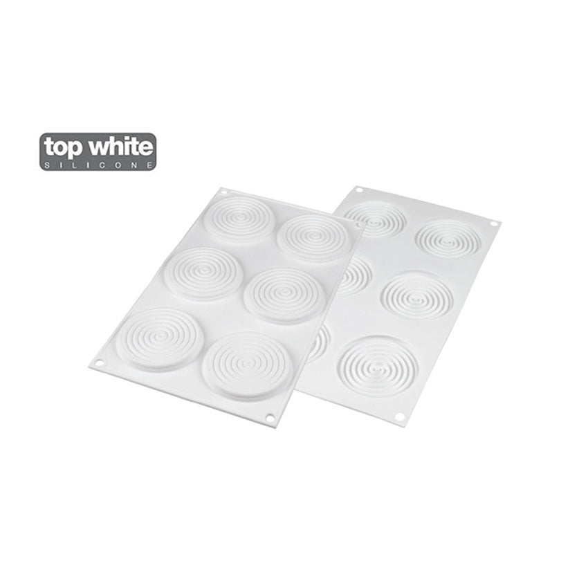 Silikomart "Tourbillon28" Swirl Disc Silicone Mold, 0.94 oz, 6 cavities