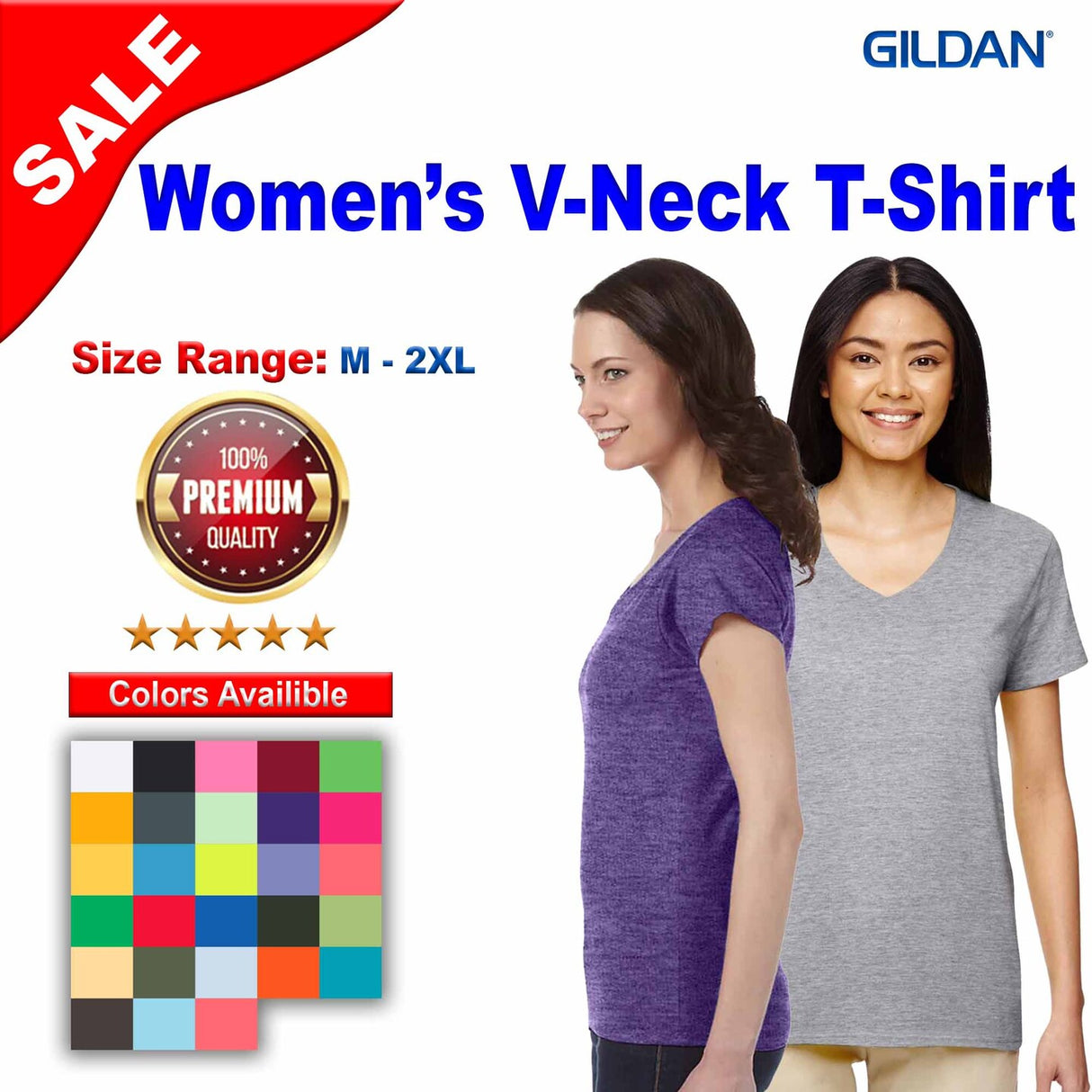 Gildan® Softstyle Women’s V-Neck T-Shirt