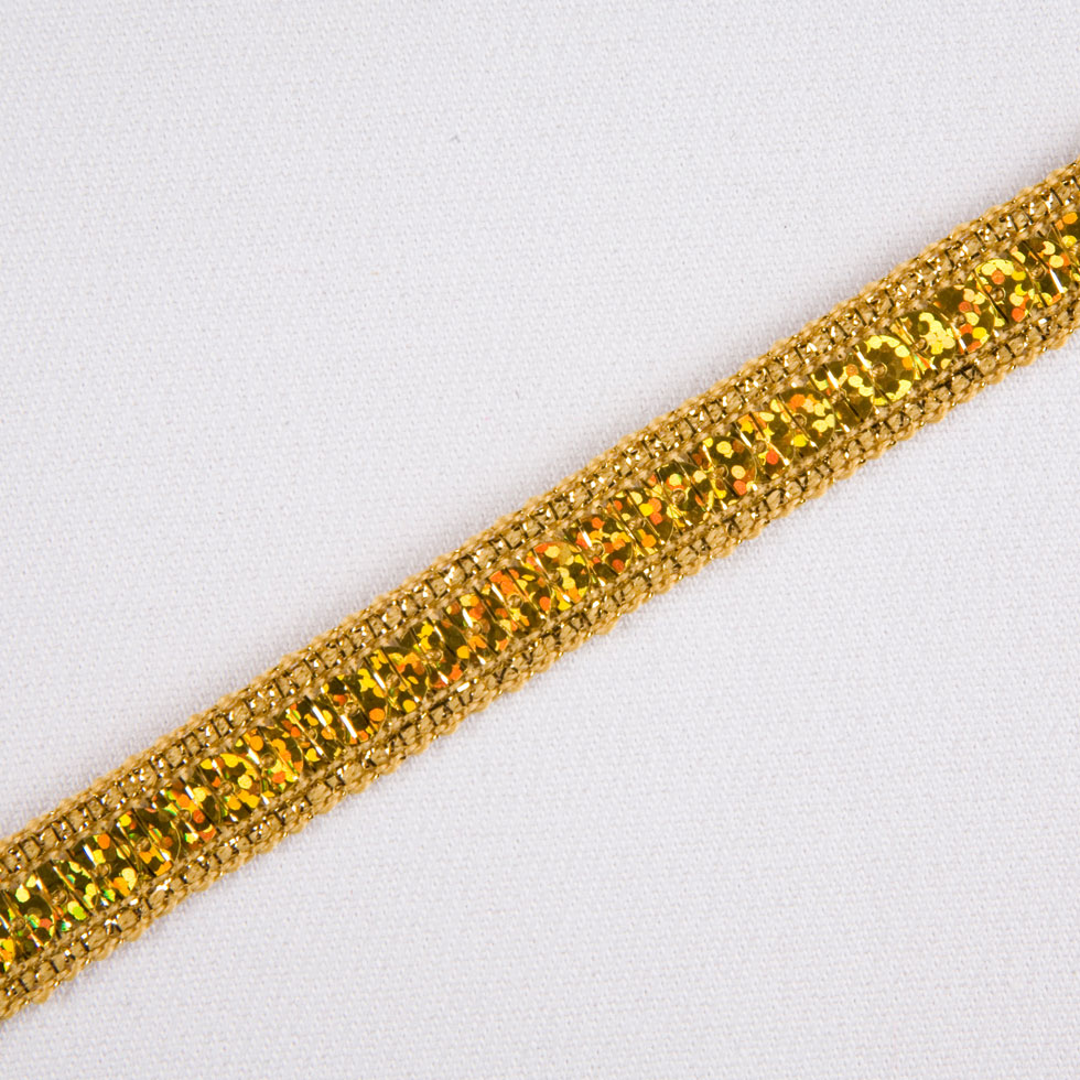 Gold Fancy Sequin Trim - 0.5"