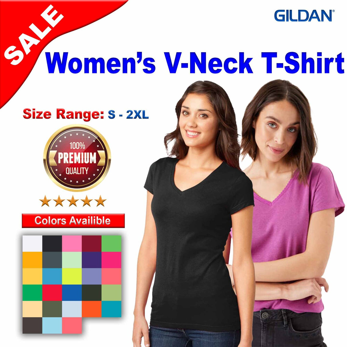 Gildan® Softstyle Women’s V-Neck T-Shirt