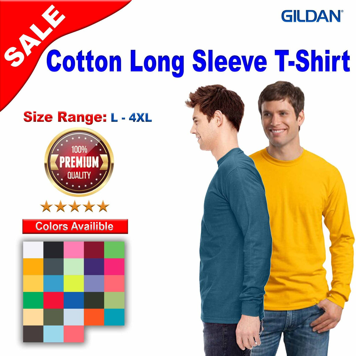 Gildan® Cotton Long Sleeve Crewneck T-Shirt