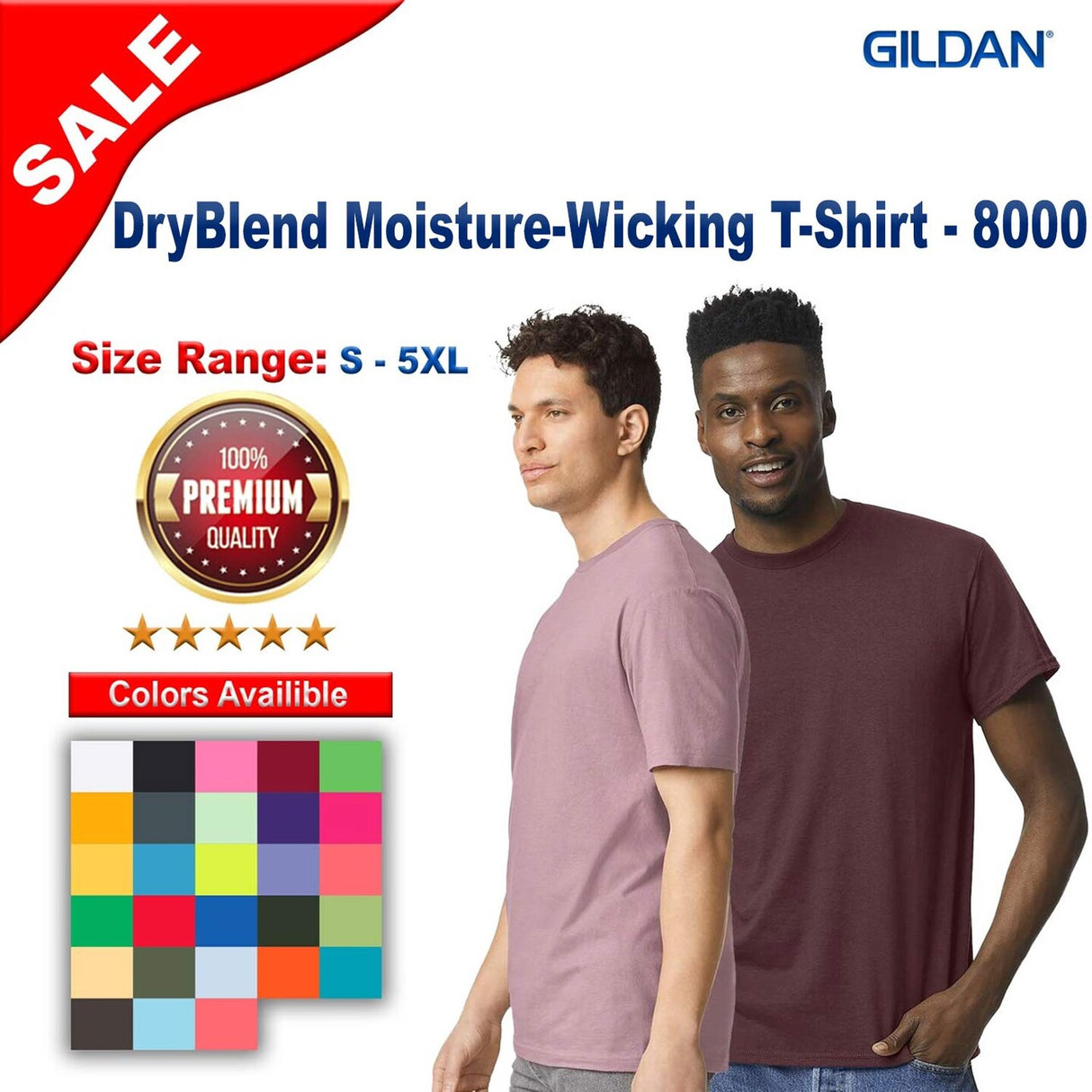 Gildan® DryBlend Moisture Crewneck Short Sleeve Wicking T-Shirt