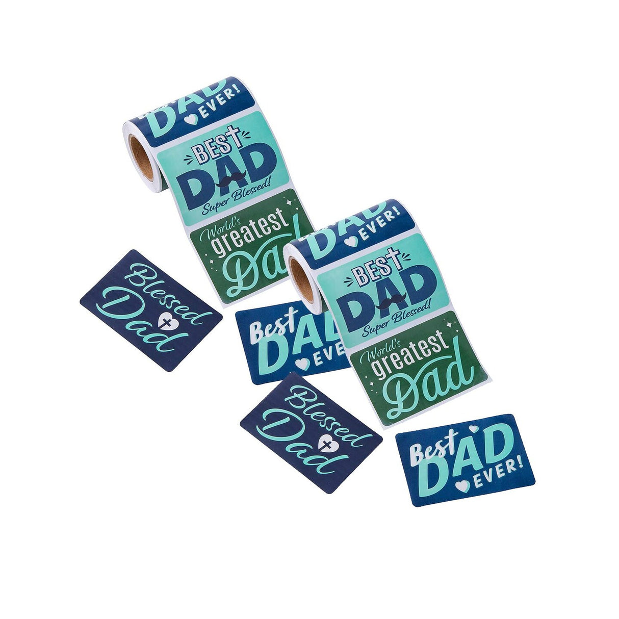 Blessed Dad Sticker Roll 100 Pieces