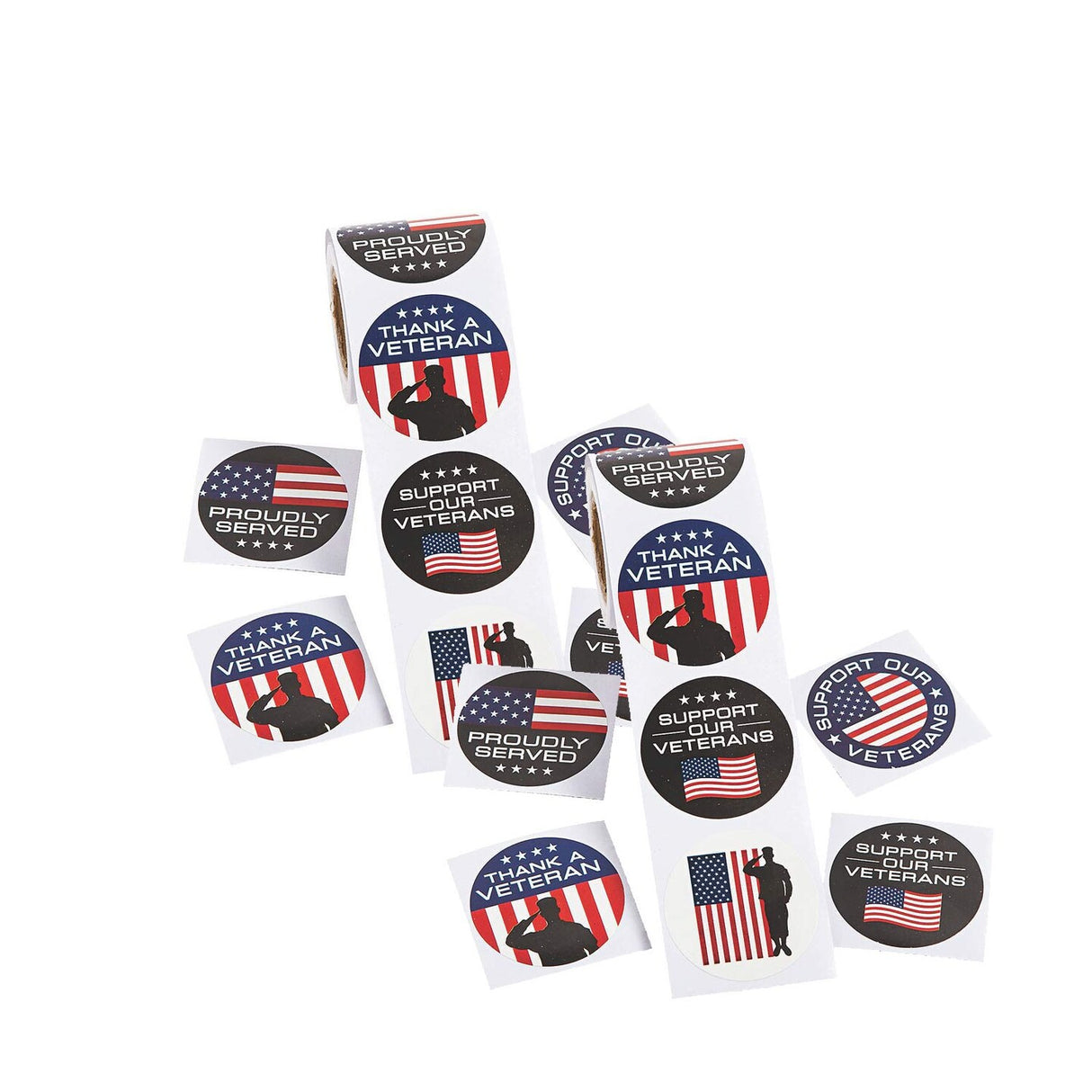 Veteran Support Paper Sticker Roll 100 Pieces