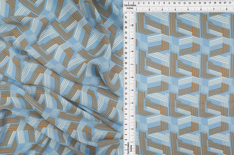 1 Yard Wool Dobby Geo Print Fabric, 57/58'' Wide 100% Polyester