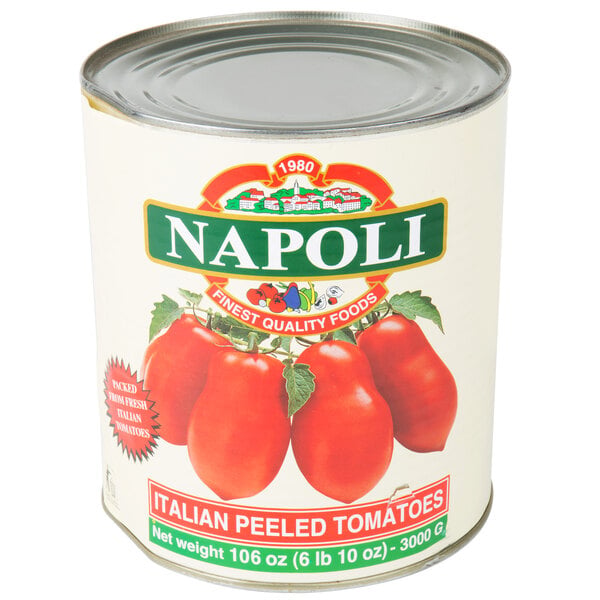 Napoli Foods #10 Canned Whole Peeled Italian Tomatoes - 6/Case