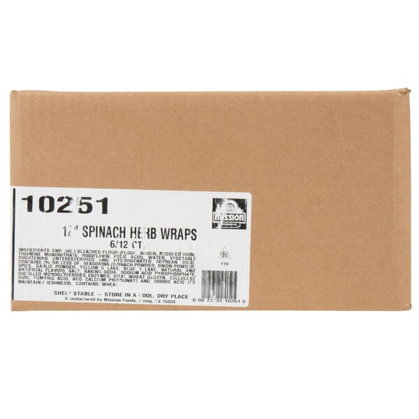 Mission 12" Spinach Herb Tortillas - 72/Case