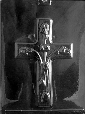 Medium Cross with Flowers Chocolate Mold - LPR038