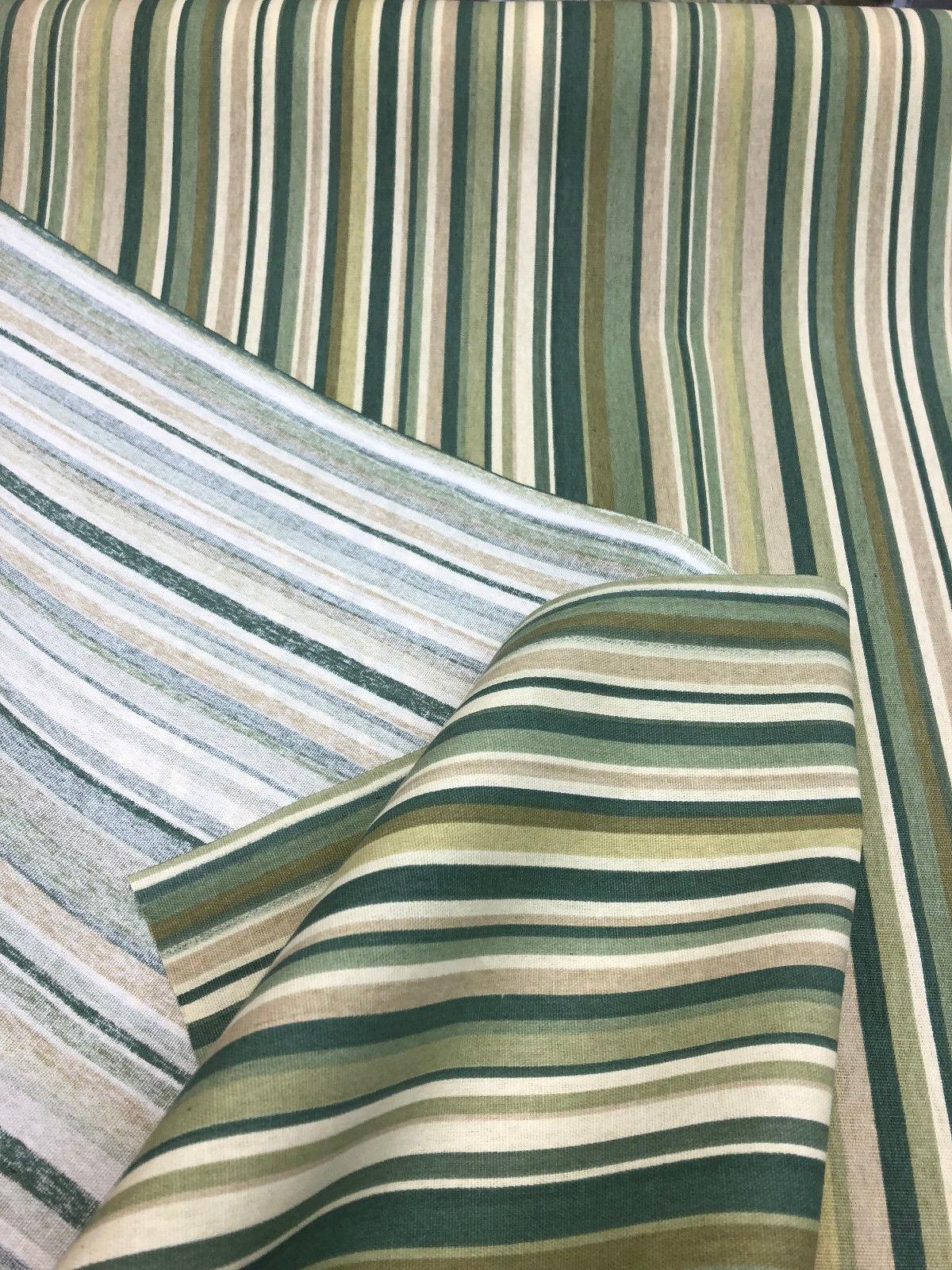 Home Essentials Decor Fabric - 100 Percent Cotton, Patina Green Stripes, 45" Width (1 Yard)