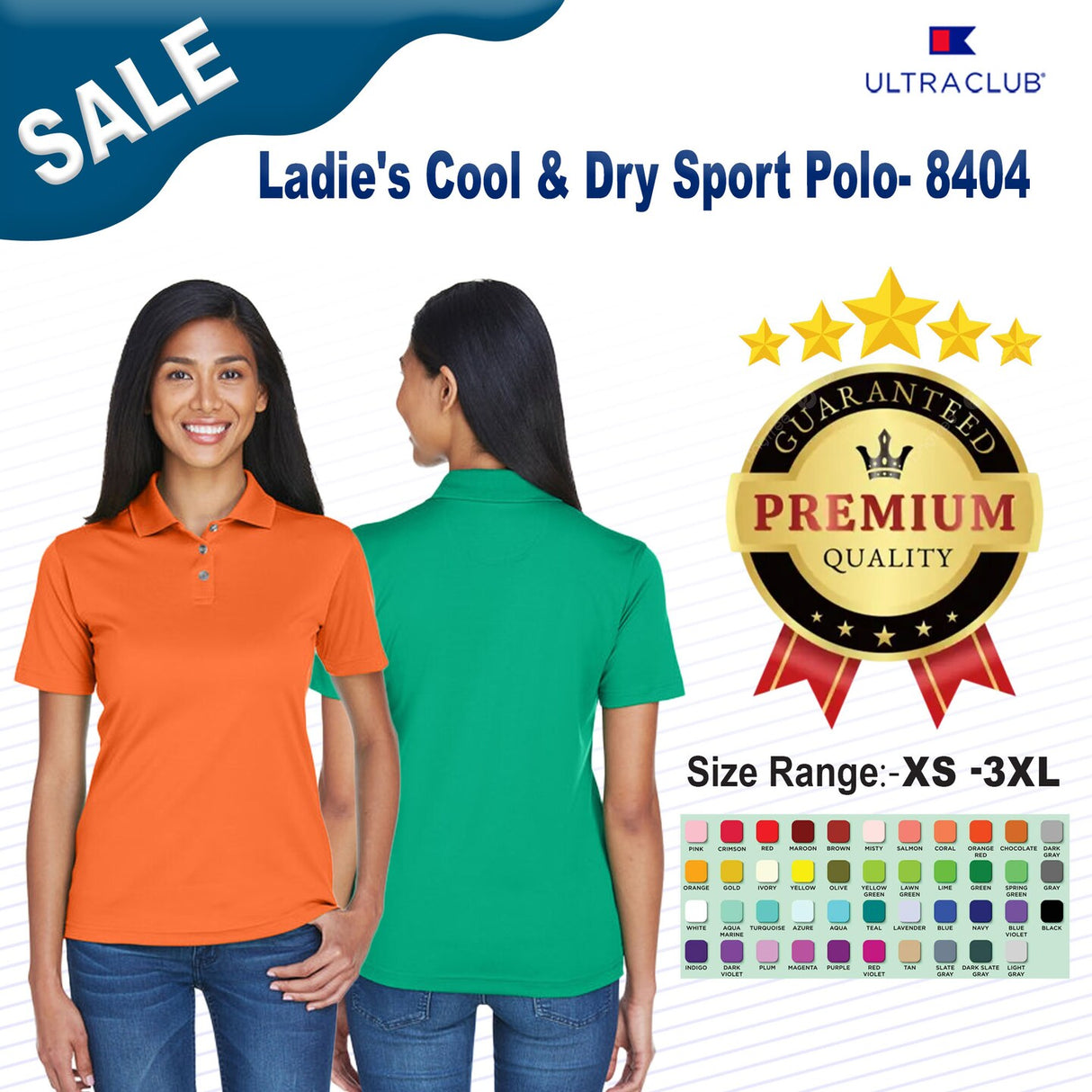 UltraClub® Ladie's Cool & Dry Sport Polo
