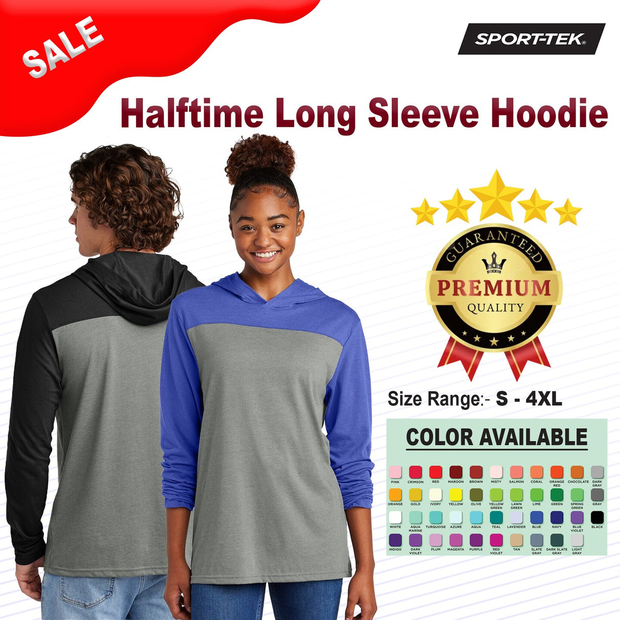 Sport-Tek® Halftime Long Sleeve Hoodie For Adult