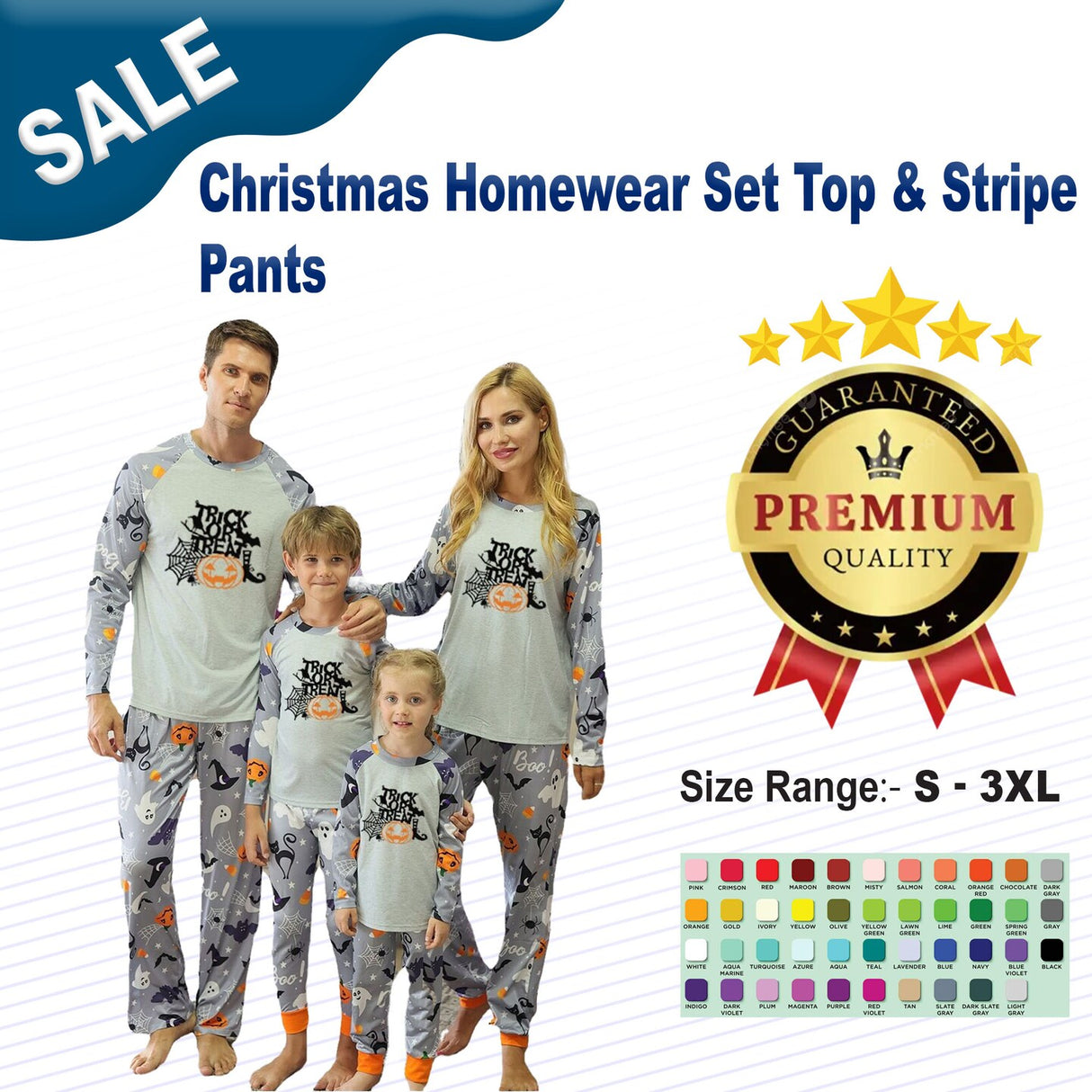 Christmas Homewear Set Top & Stripe Pants