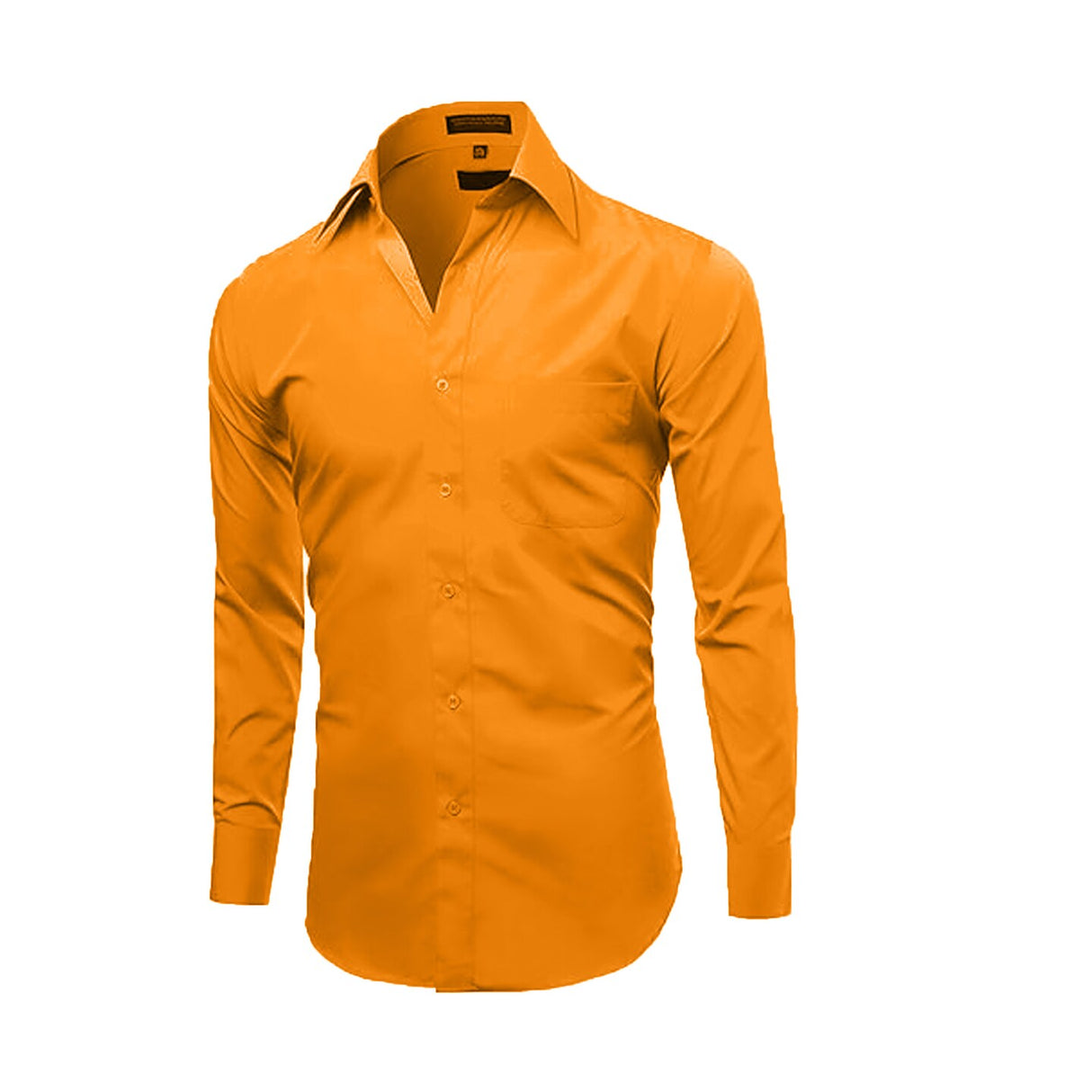 Orange Slim Fit Long Sleeve Polo Shirt