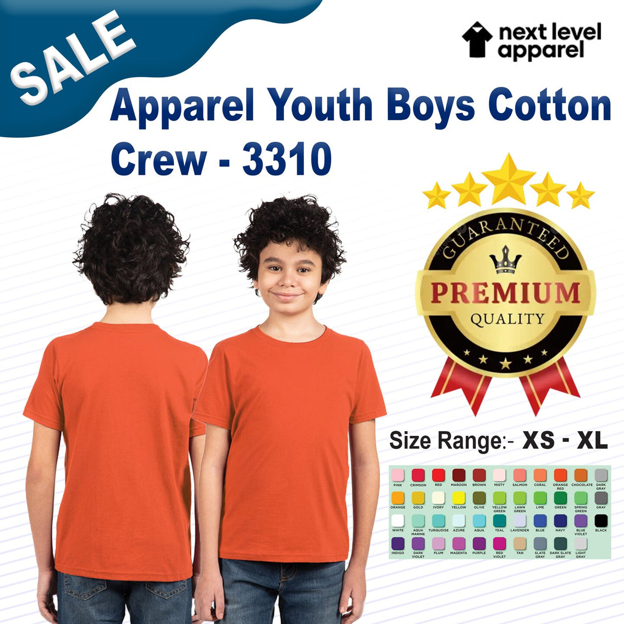Next Level® Apparel Youth Boys’ Cotton Crewneck T-Shirt