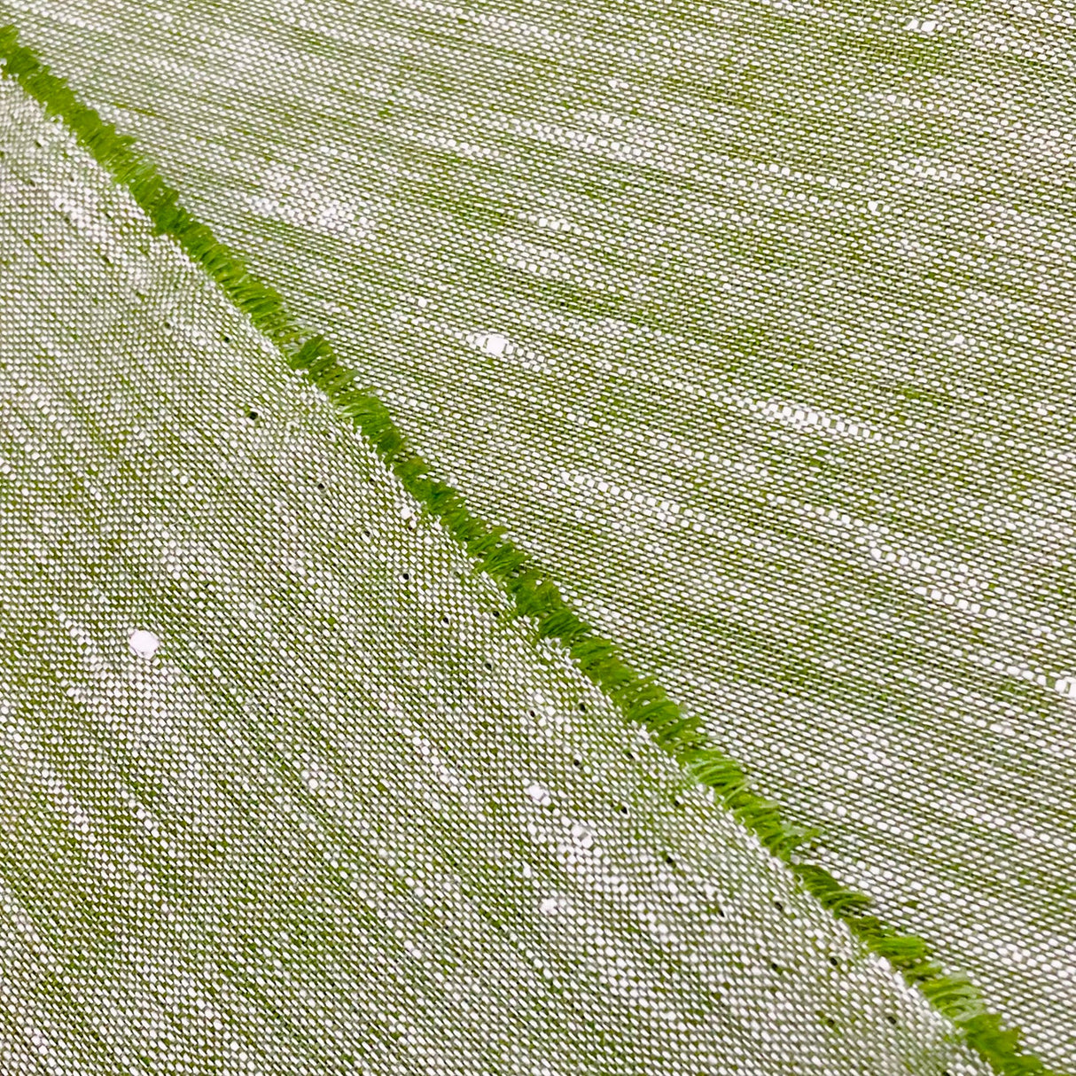 Pure Linen 2-Tone Melange Green/Ivory