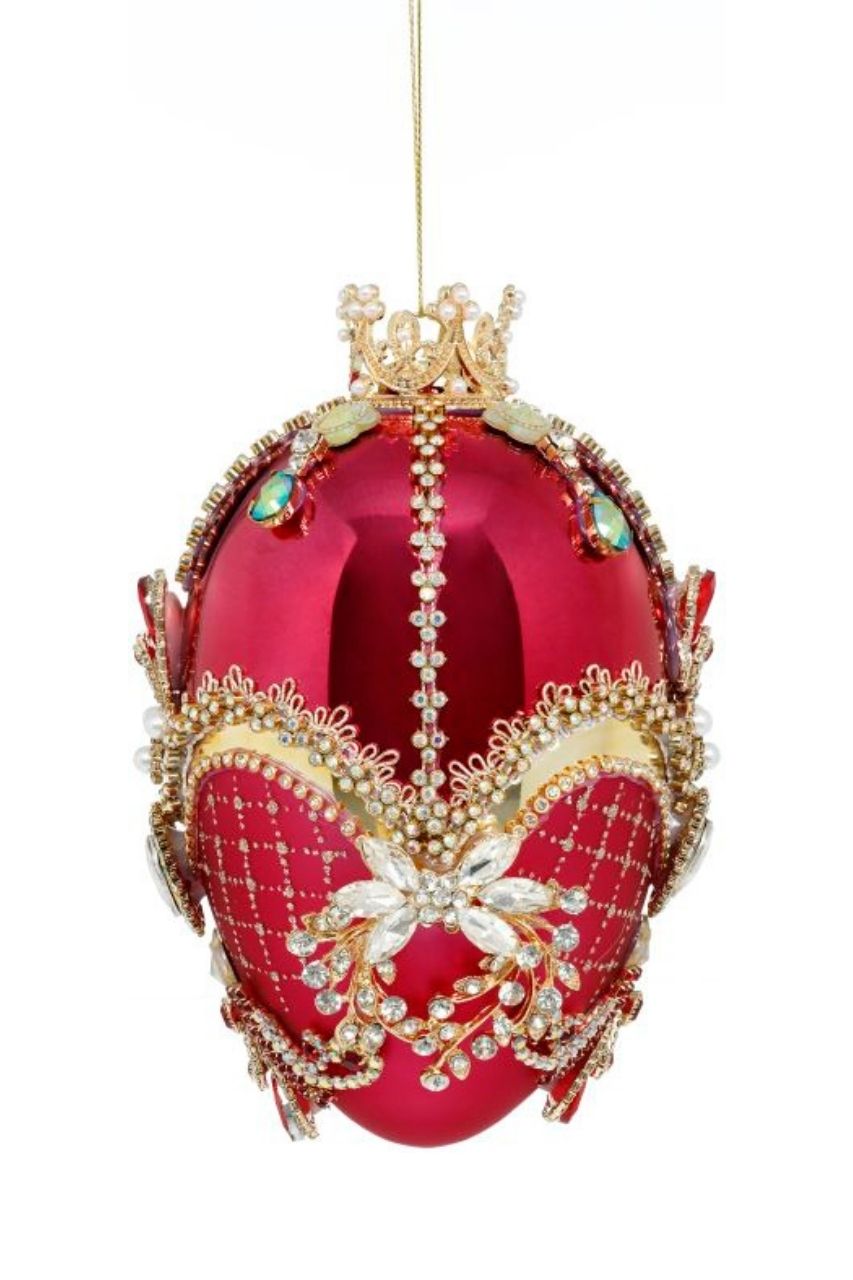 7" Faberge Jewel Egg Ornament, Red Raspberry - Mark Roberts