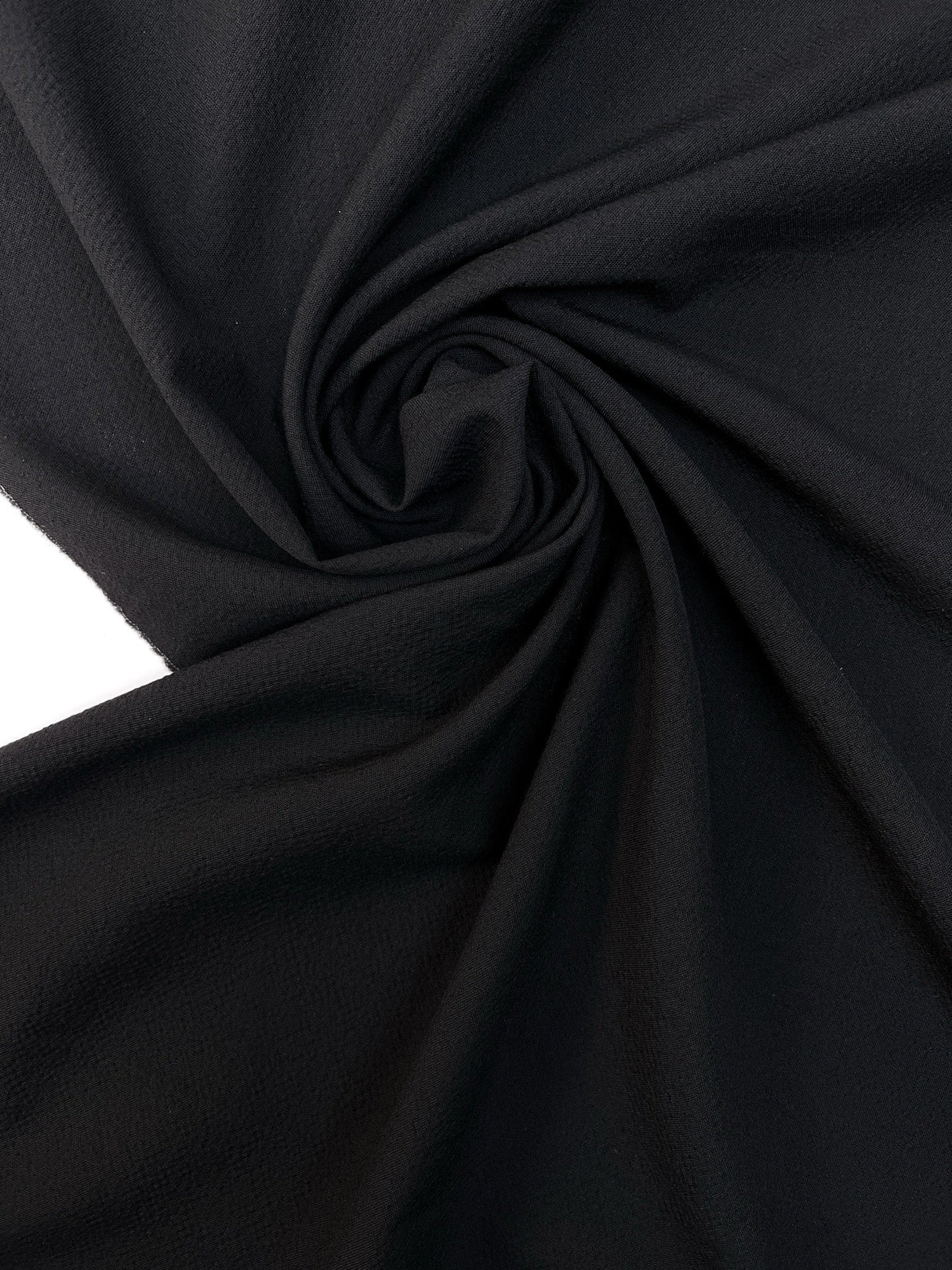 Wool Crepe Black Stretch Fabric
