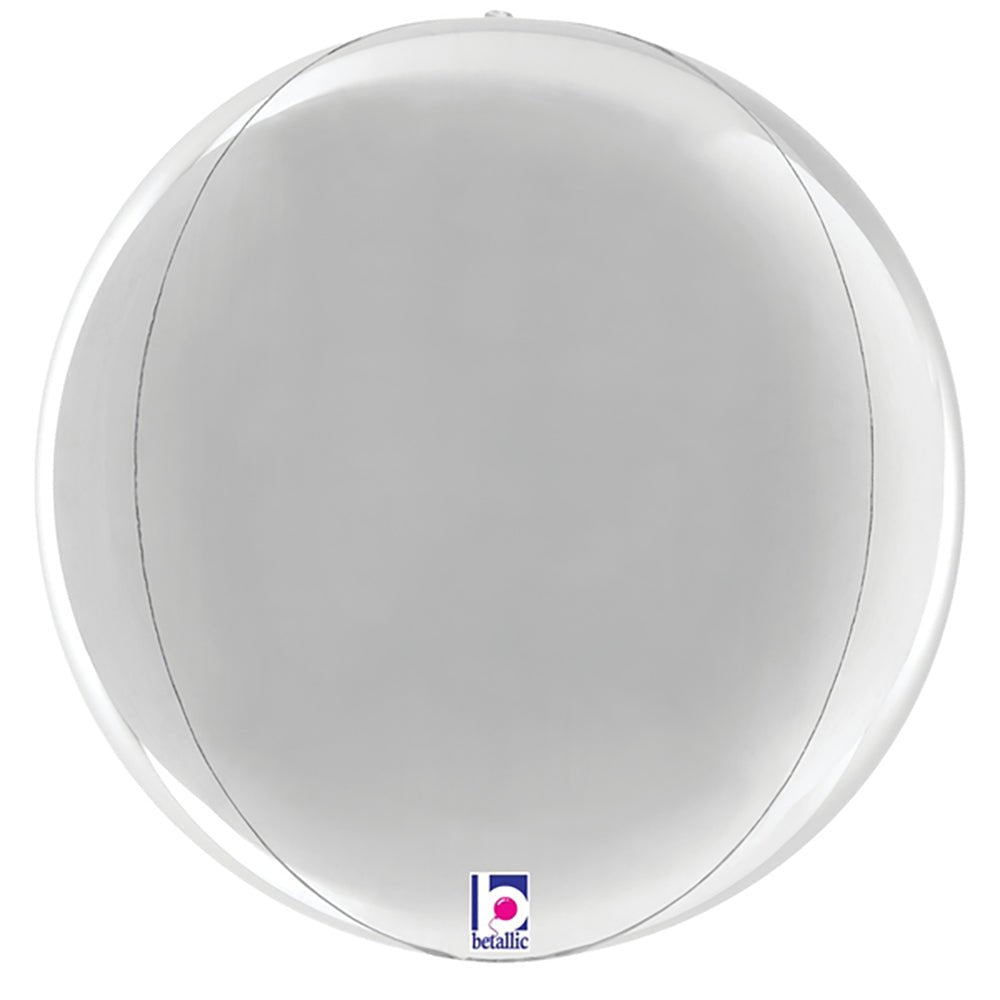 Foil Balloon Silver Globe 16 Inch