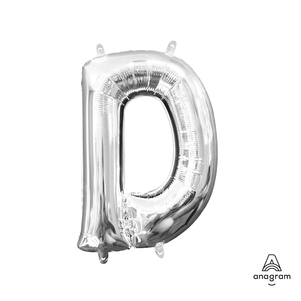 Foil Balloon Letter D Silver 16 Inch