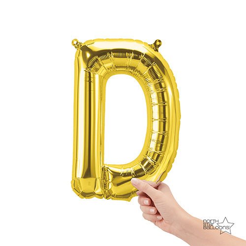 Foil Balloon Letter D Gold Air-Fill Only