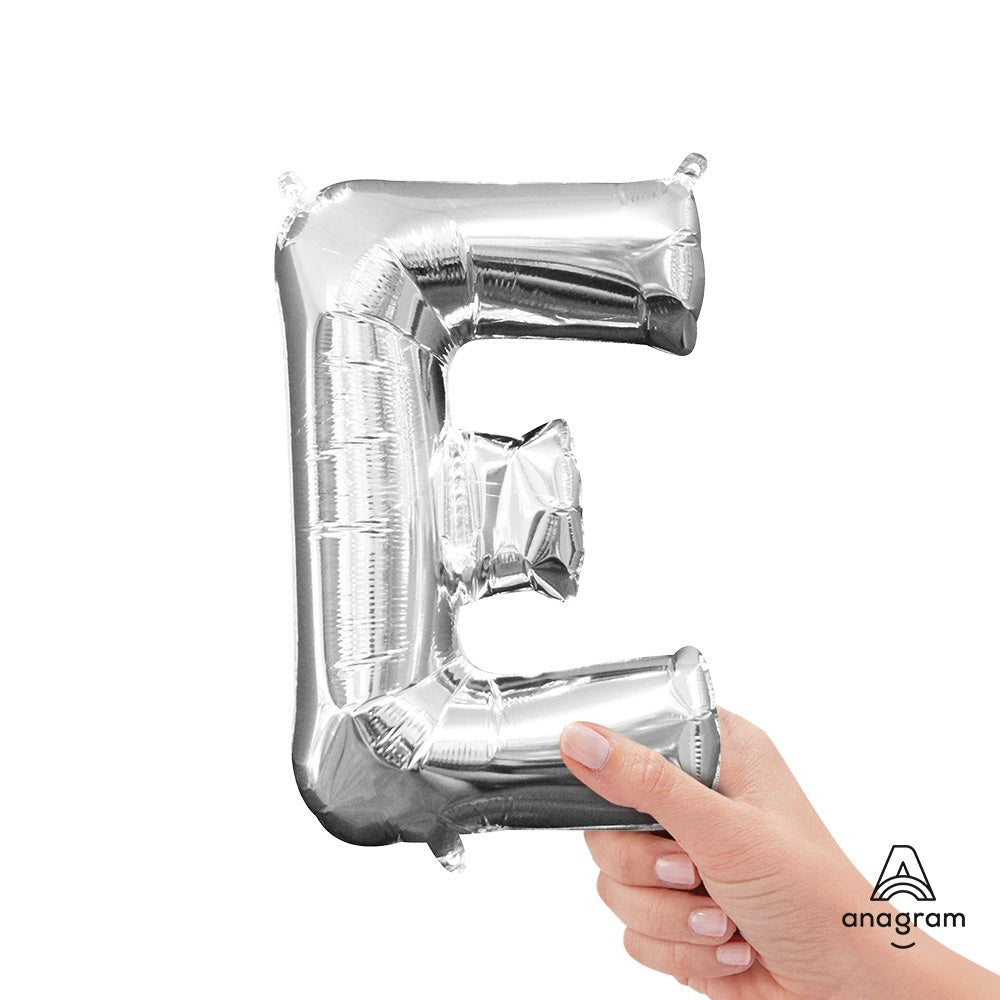 Foil Balloon Letter E Silver 16 Inch