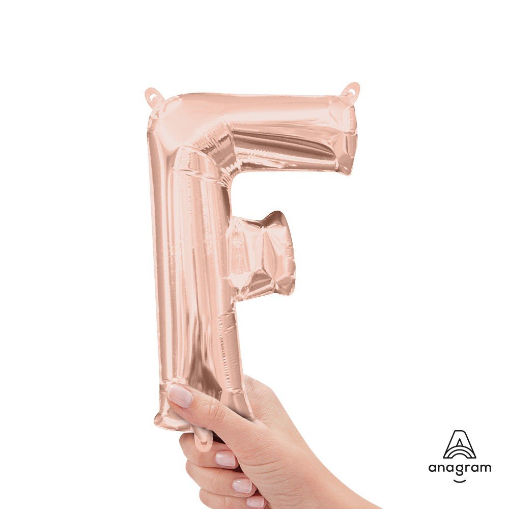 Foil Letter F Balloon Rose Gold 16 Inch