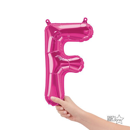 Letter F Magenta Foil Balloon