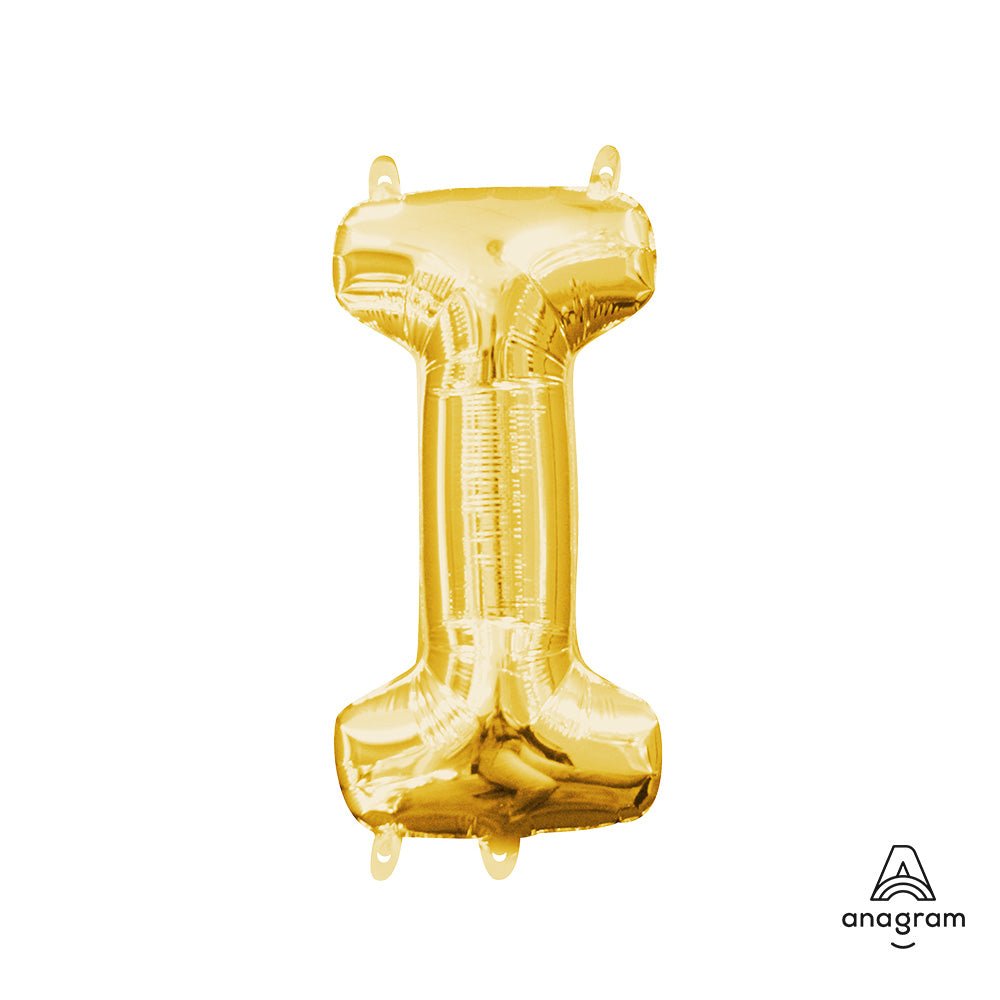 Foil Letter I Balloon Gold 16 Inch