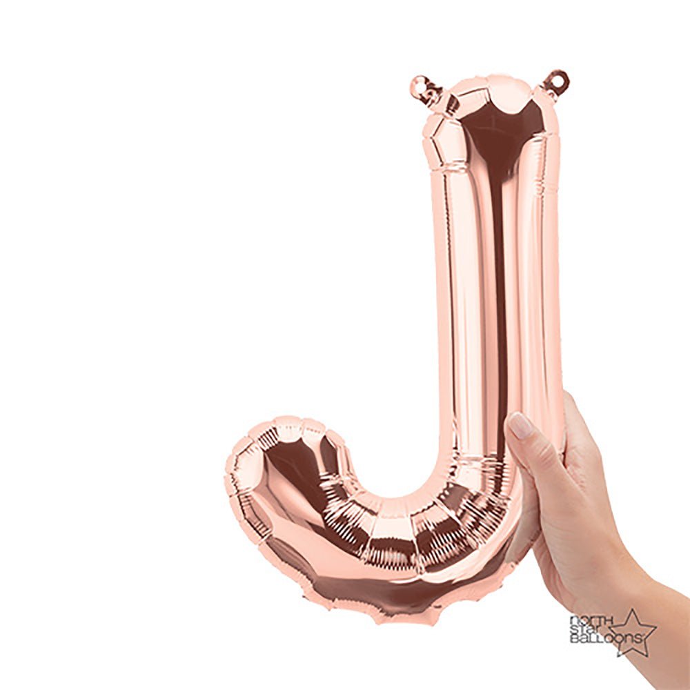 Foil Balloon Letter J Rose Gold 16 Inch