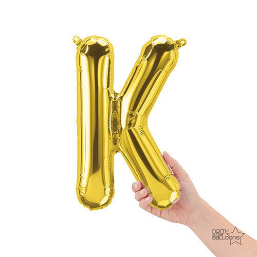 Foil Balloon Letter K Gold Air-Fill Only