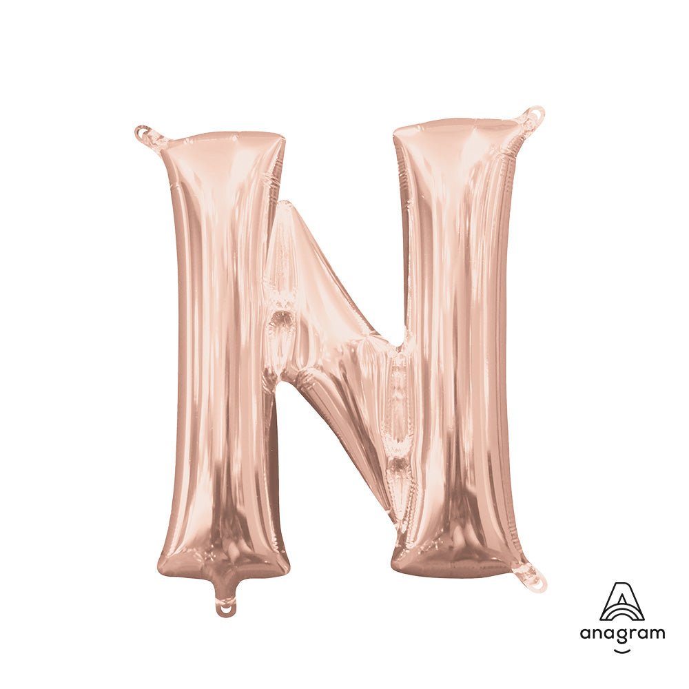 Foil Balloon Letter N Rose Gold 16 Inch