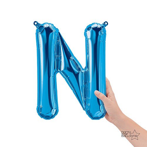 Foil Balloon Letter N Blue Air-Fill Only