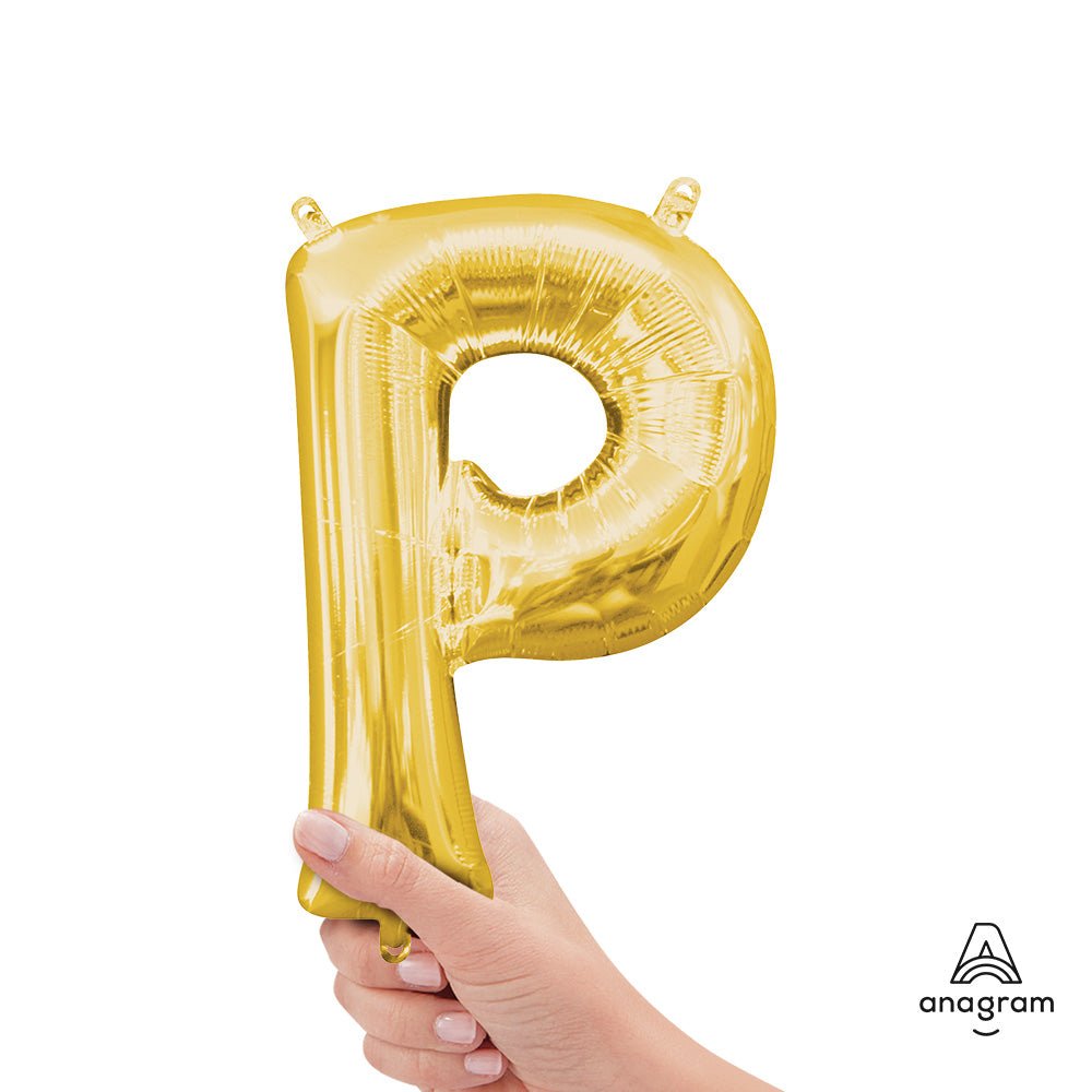 Foil Balloon Letter P Gold 16 Inch