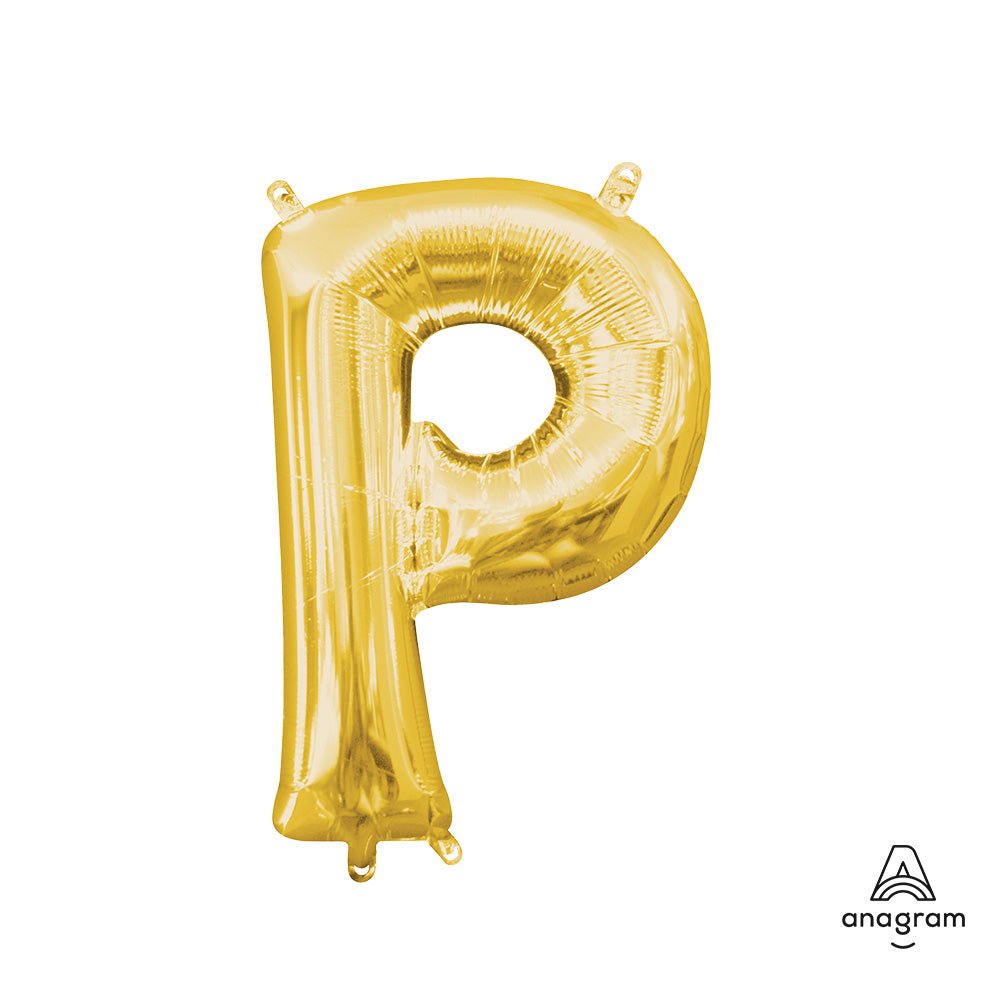 Foil Balloon Letter P Gold 16 Inch
