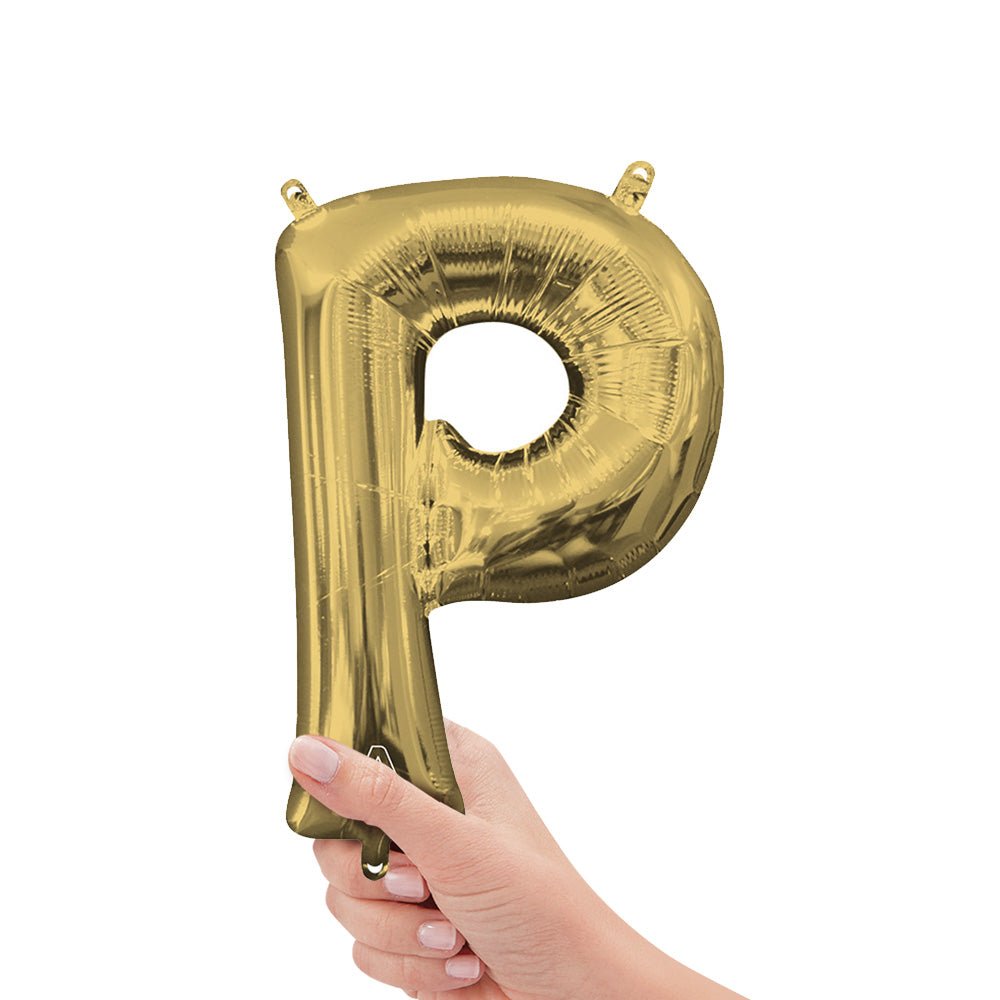 Foil Balloon Letter P White Gold