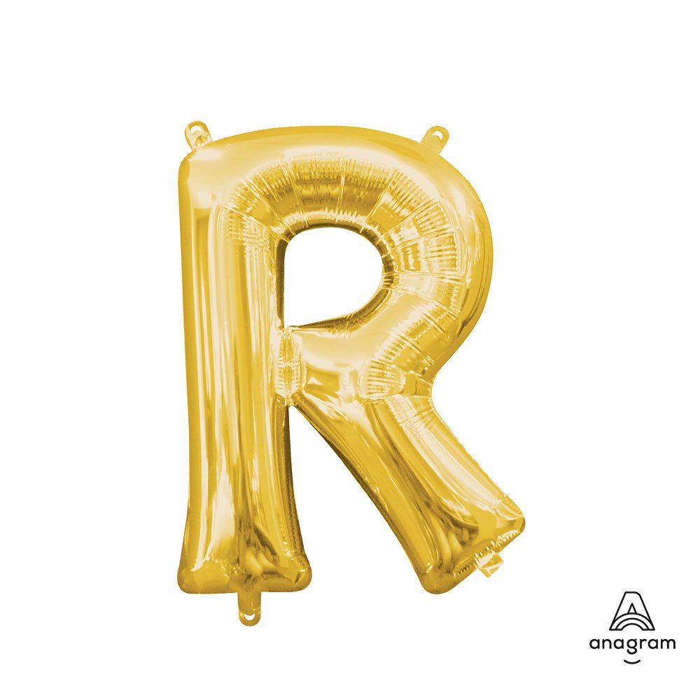 Foil Balloon Letter R Gold 16 Inch