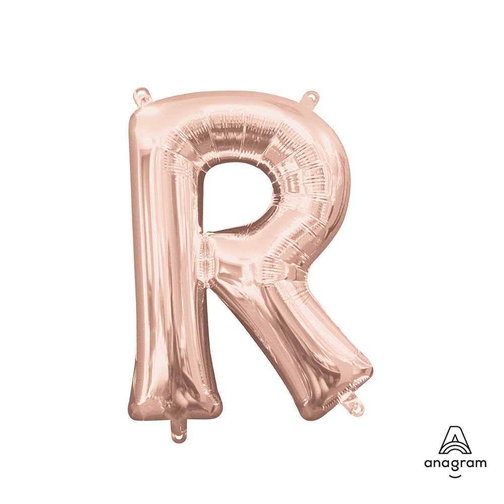Foil Letter R Balloon Rose Gold