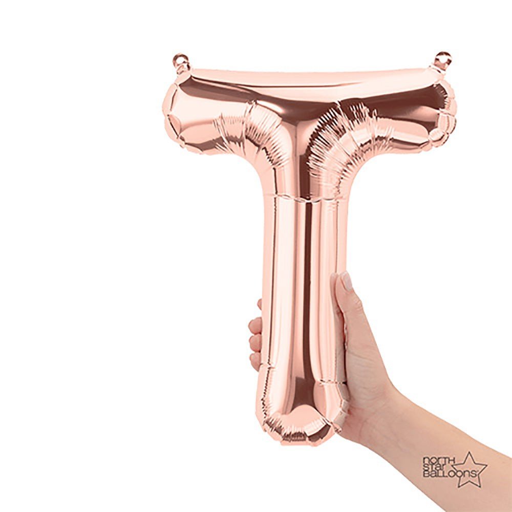 Foil Balloon Letter T Rose Gold