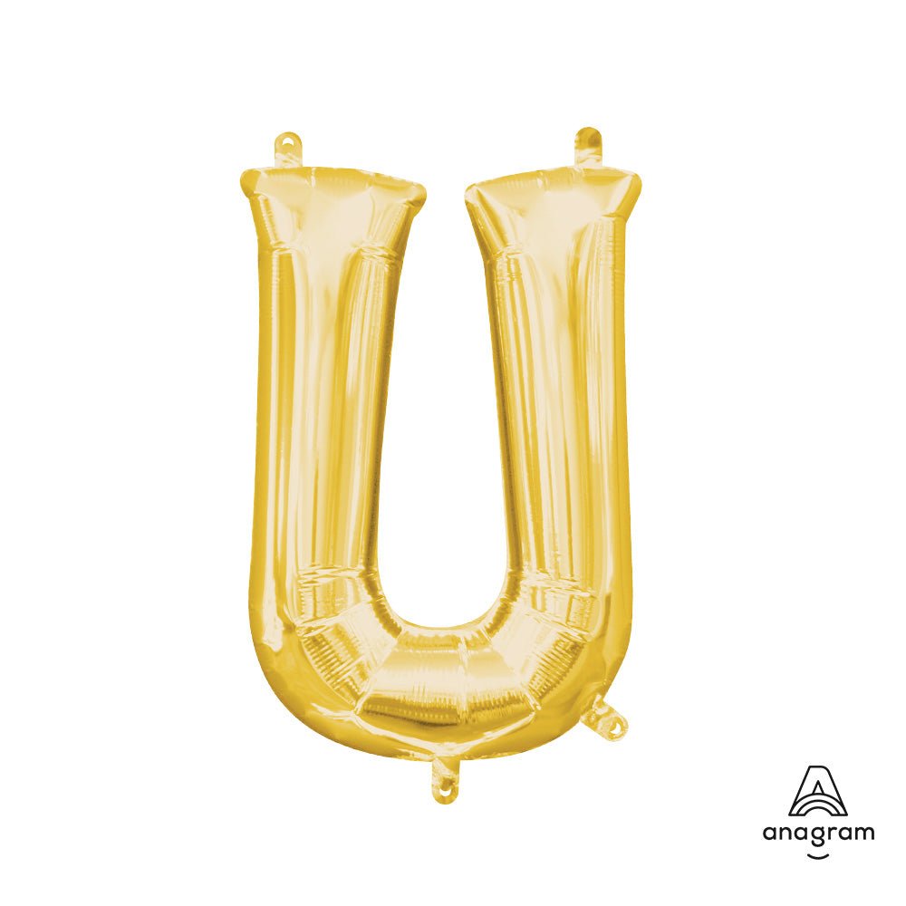 Foil Letter U Gold Balloon