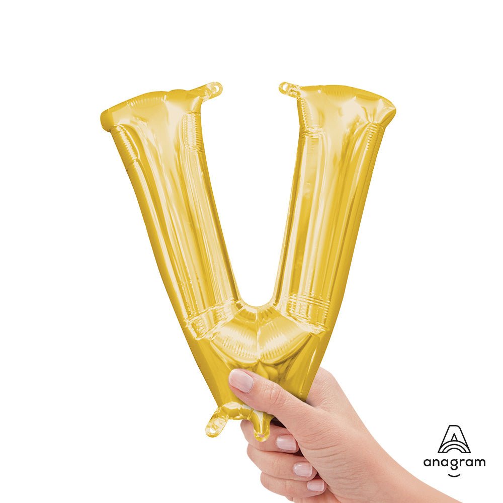 Foil Letter V Gold Balloon