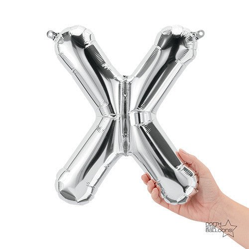 Foil Balloon Letter X Silver Air-Fill Only