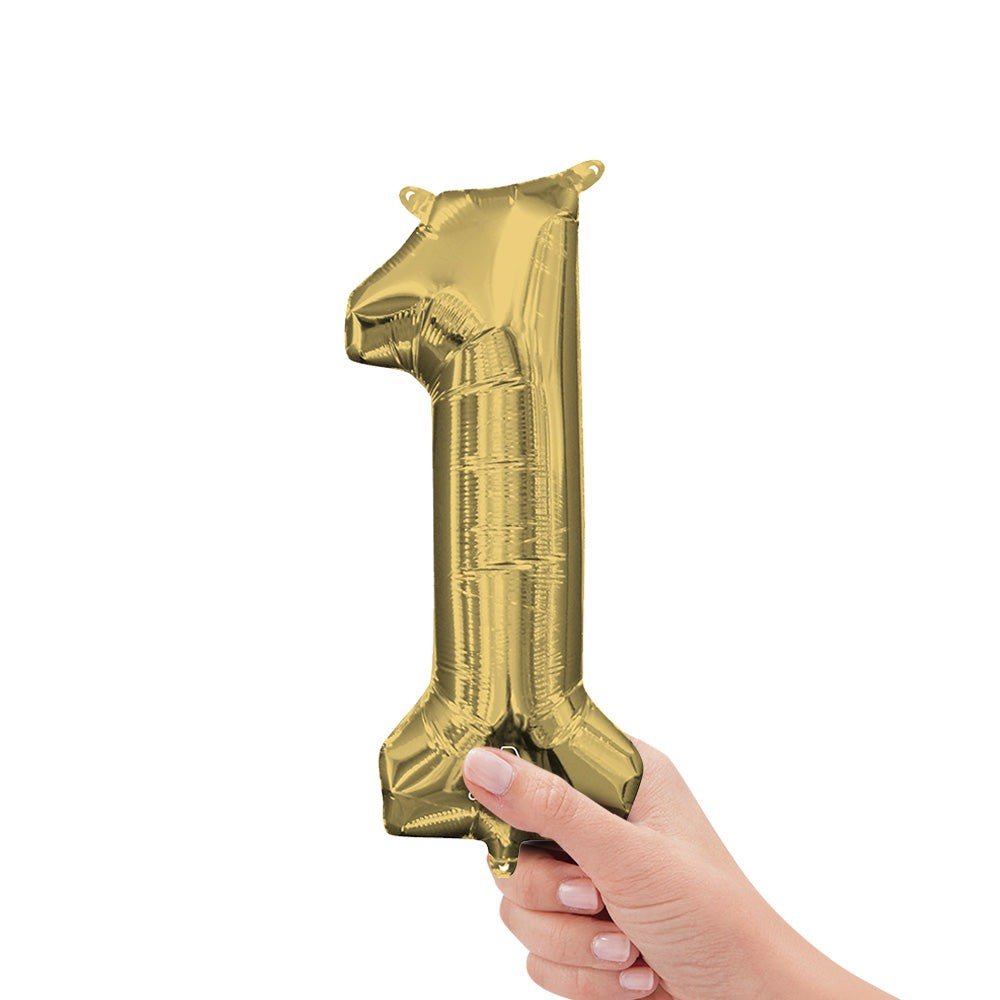 Foil Balloon Number 1 White Gold