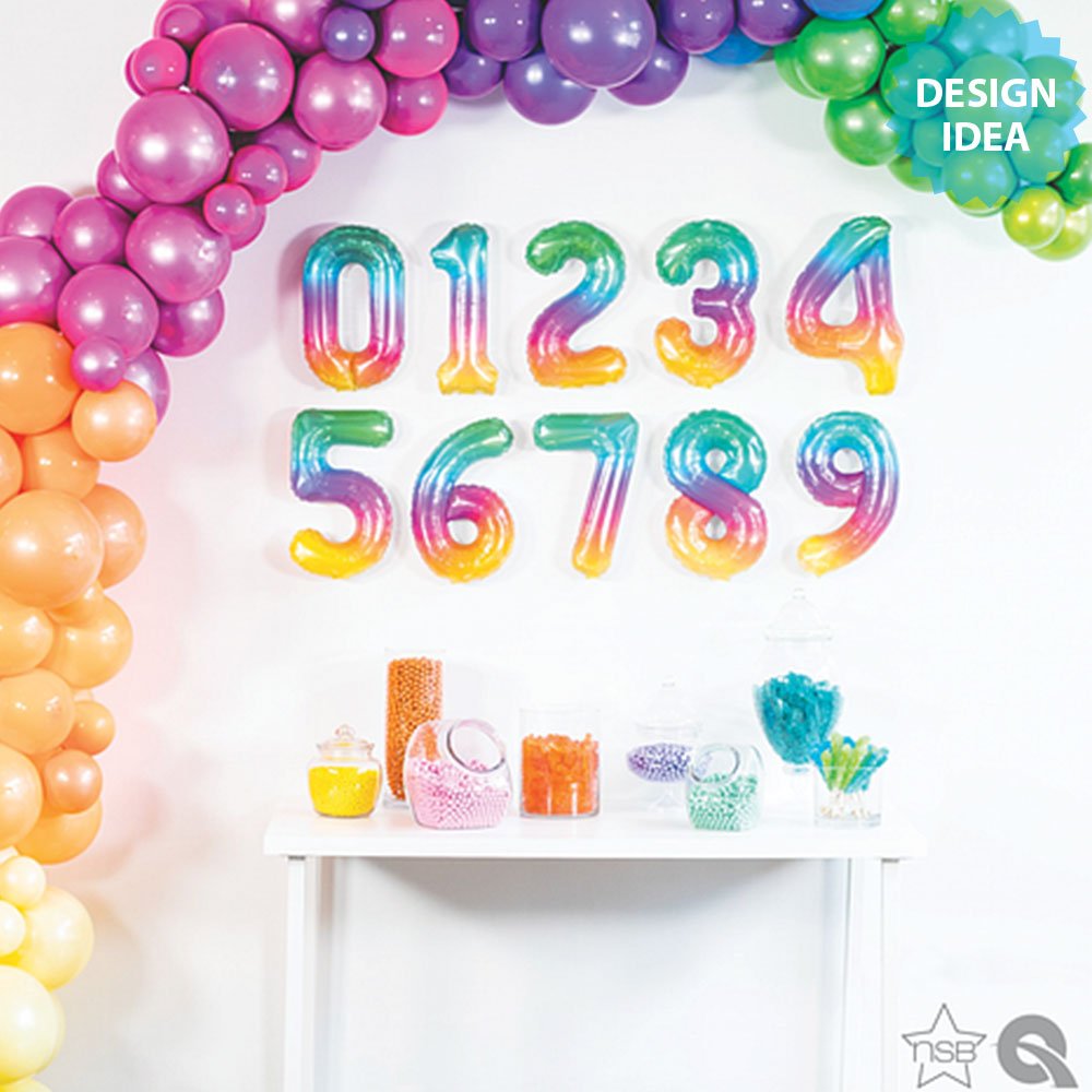 Foil Balloon Number 4 Jelli Ombre Air-Fill Only